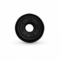 диск обрезиненный d26мм mb barbell mb-pltb26-0,5 кг черный