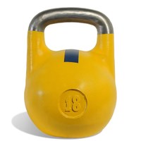 гиря чемпионская titan 18 кг (желтая с синей полосой)