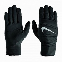 перчатки для бега nike men's quilted run gloves black/silver